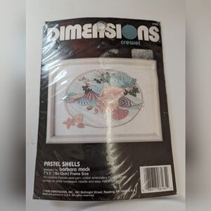 🐚 Dimensions Crewel needlework Pastel, 7"x 5", vintage 1990, Barbara Mock